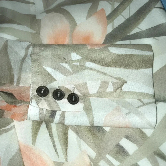 JONES NEW YORK COLLECTION silk semi-sheer long sleeve button up top NEW size 2P - Picture 6 of 13